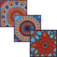 Images D'Orient Coaster Moucharabieh Combo of 6 PVC 9x9cm 3.5x.3.5inches COA-993026