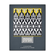 Images D'Orient Coaster Safra PVC 9x9cm 3.5x.3.5inches Packaging Front Set of 2 COA-990221