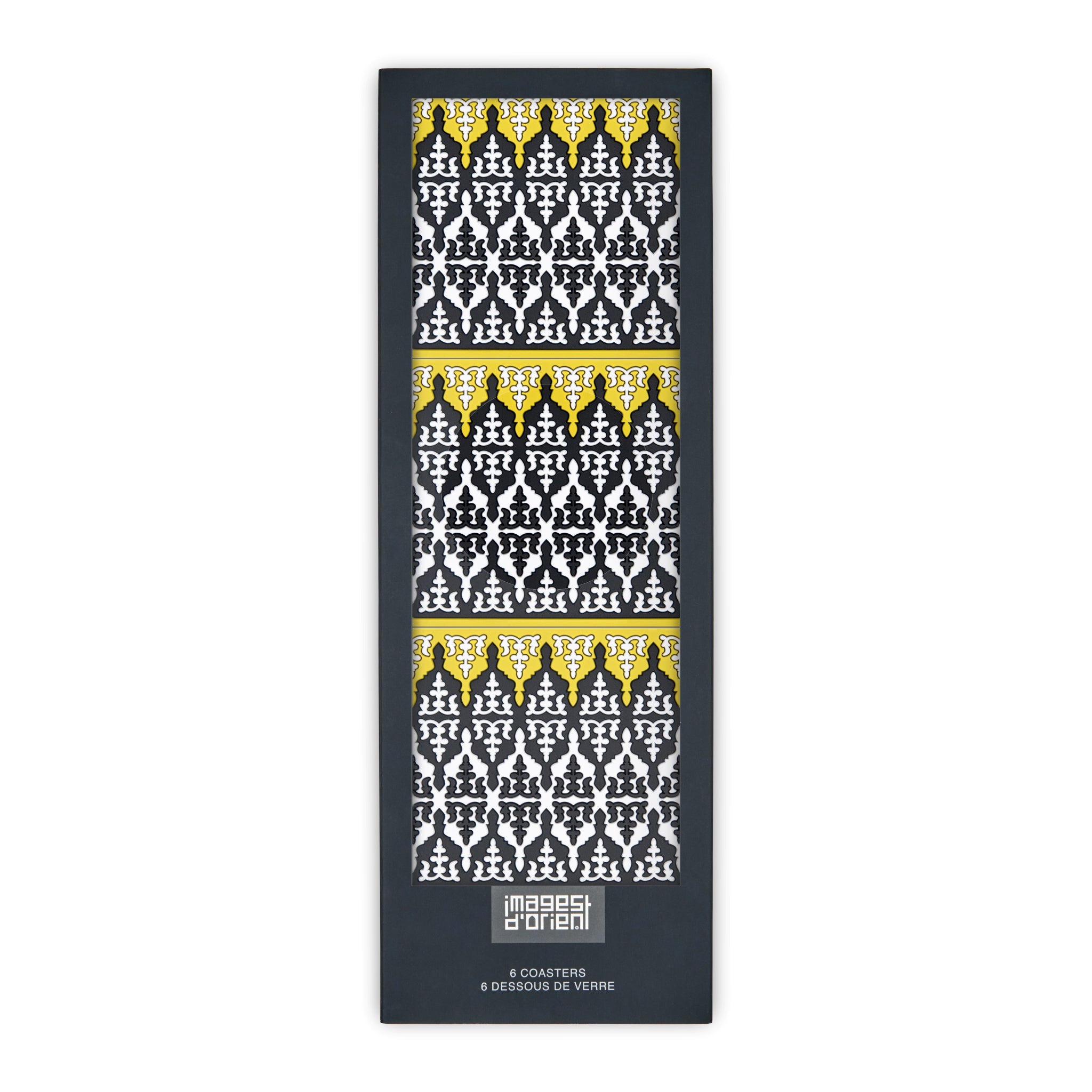 Images D'Orient Coaster Safra PVC 9x9cm 3.5x.3.5inches Packaging Front Set of 6 COA-990221
