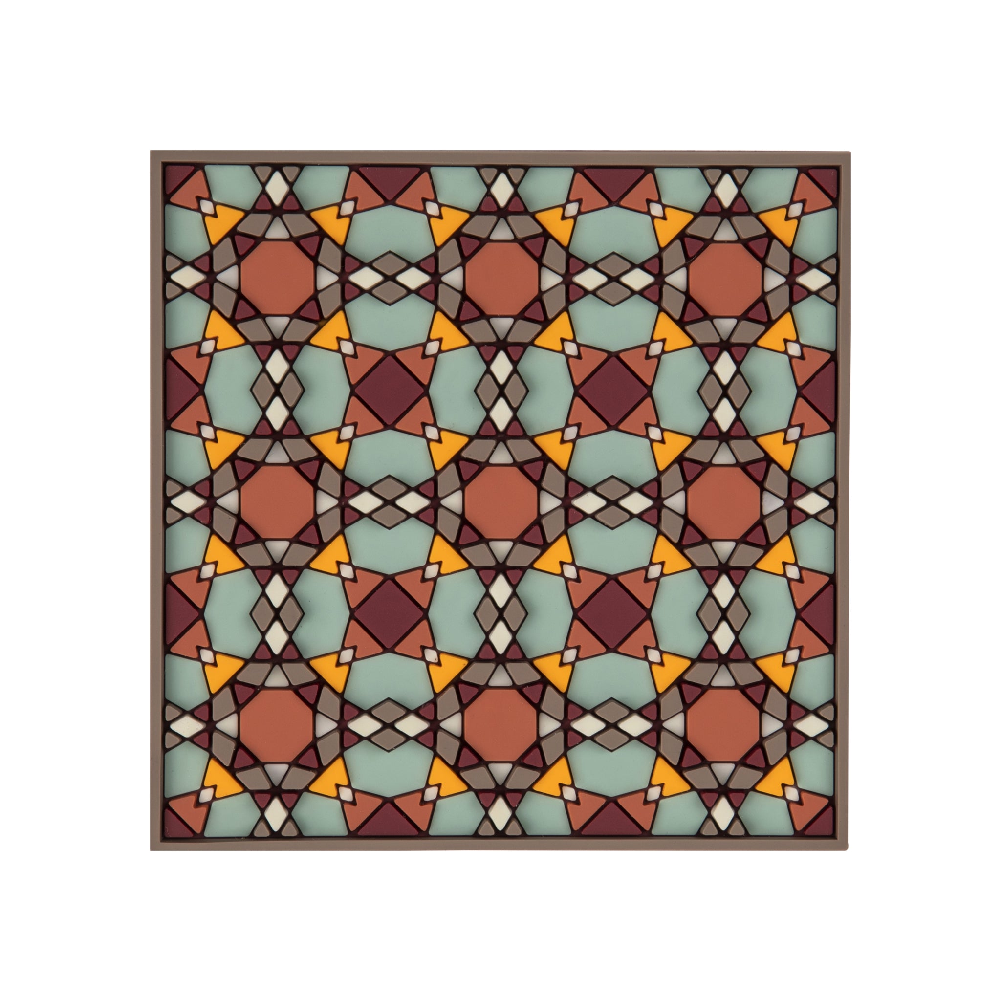 Images D'Orient Coaster Sejjadeh Retro 1 PVC 9x9cm 3.5x.3.5inches COA-990581