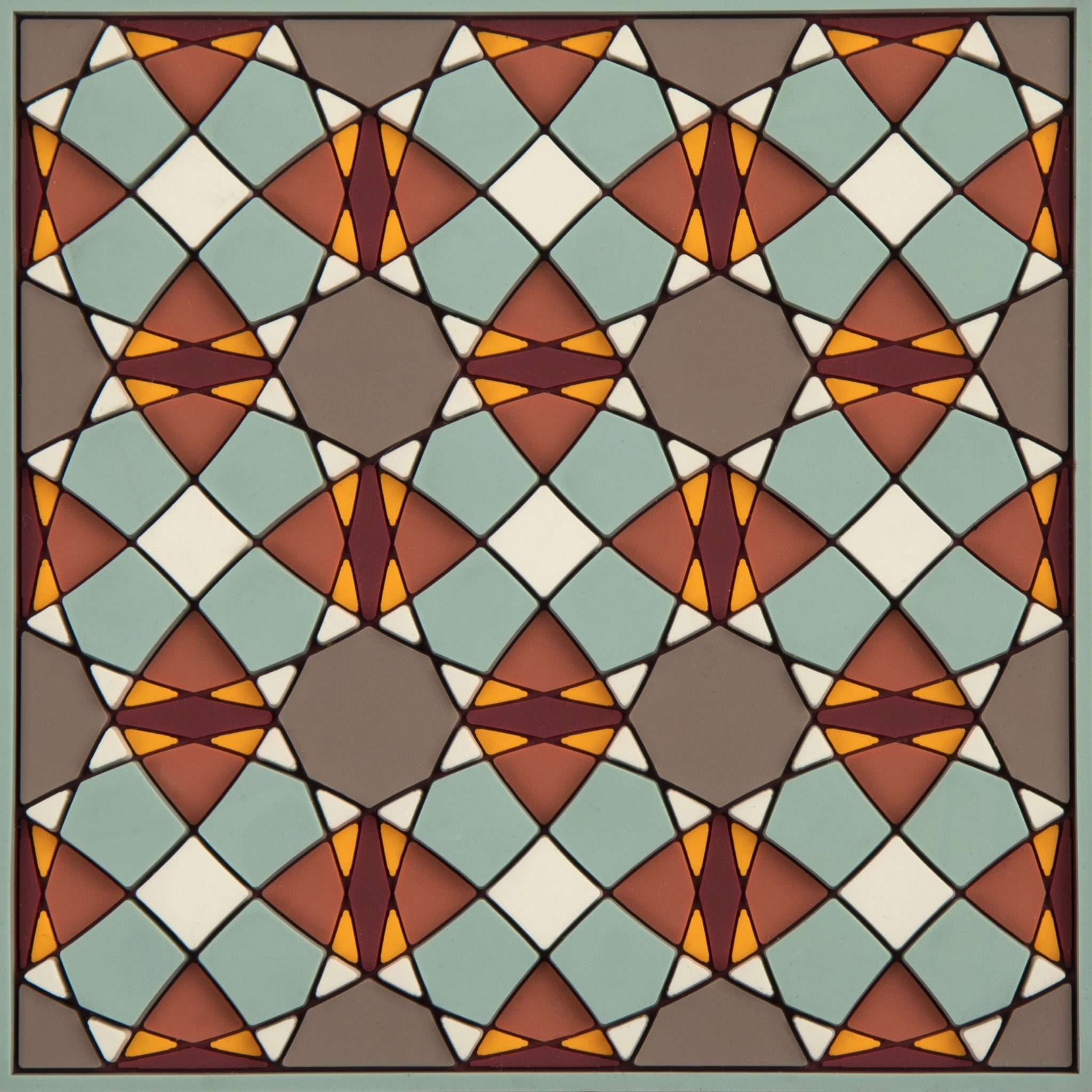 Images D'Orient Coaster Sejjadeh Retro 2 PVC 9x9cm 3.5x.3.5inches COA-990591