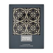 Images D'Orient Coaster Sejjadeh Rosace PVC 9x9cm 3.5x.3.5inches Packaging Front Set of 2 COA-992091
