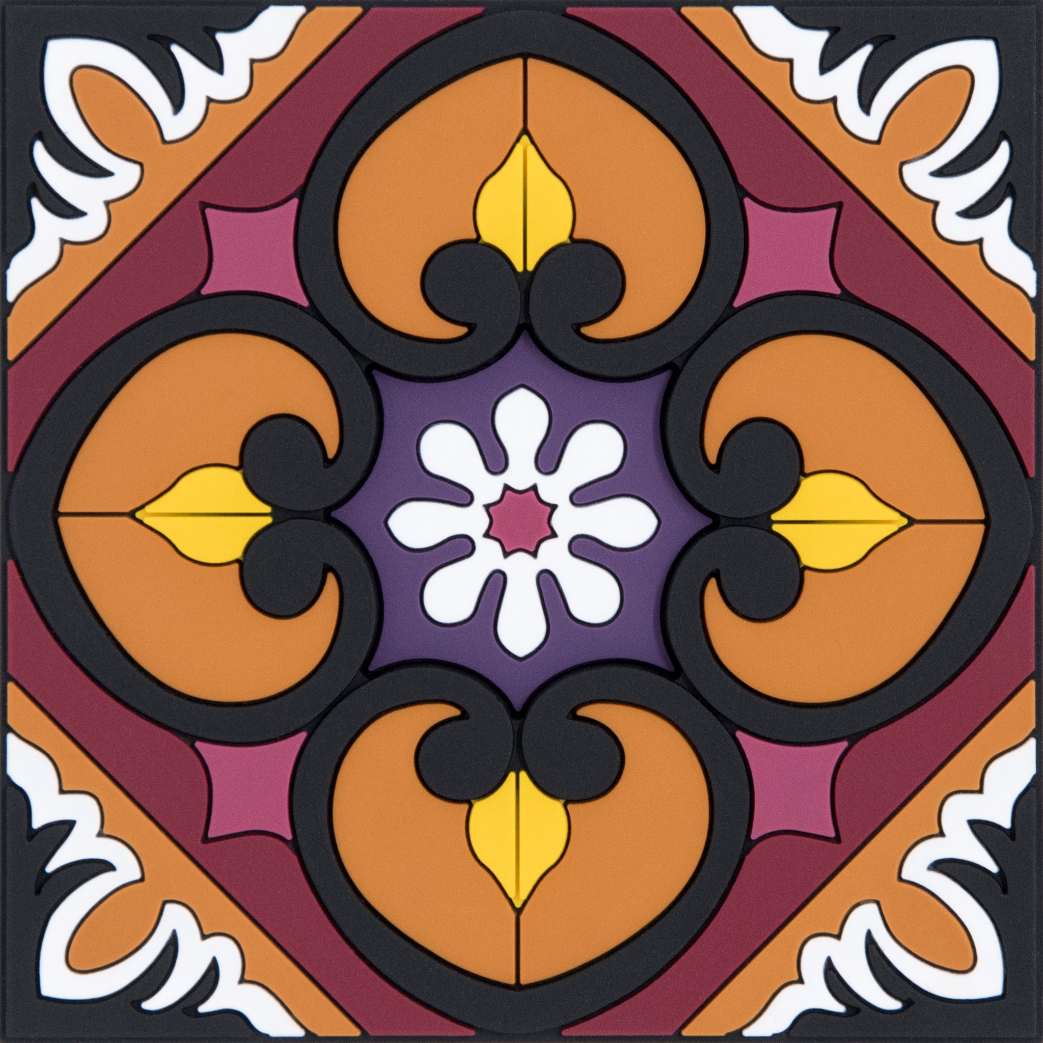 Images D'Orient Coaster Sejjadeh Sol PVC 9x9cm 3.5x.3.5inches COA-990341