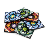 Images D'Orient Coaster Sejjadeh Terra Combo of 6 PVC 9x9cm 3.5x.3.5inches Perspective COA-993296