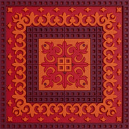 Images D'Orient Coaster Sejjadeh Zen Feu PVC 9x9cm 3.5x.3.5inches COA-992081