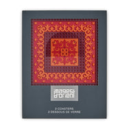 Images D'Orient Coaster Sejjadeh Zen Feu PVC 9x9cm 3.5x.3.5inches Packaging Front Set of 2 COA-992081