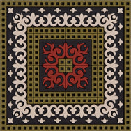 Images D'Orient Coaster Sejjadeh Zen Red PVC 9x9cm 3.5x.3.5inches COA-992021