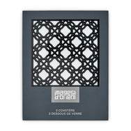 Images D'Orient Coaster Silsal PVC 9x9cm 3.5x.3.5inches Packaging Front Set of 2 COA-990281