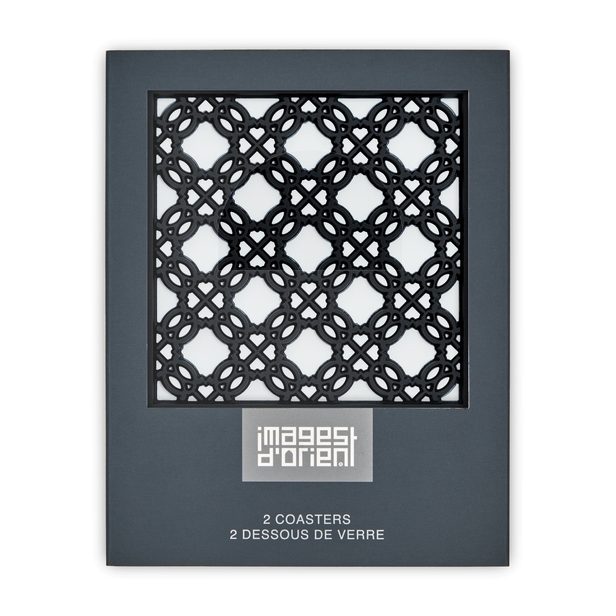 Images D'Orient Coaster Silsal PVC 9x9cm 3.5x.3.5inches Packaging Front Set of 2 COA-990281