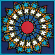 Images D'Orient Coaster Sursock Vitrail PVC 9x9cm 3.5x.3.5inches COA-994131