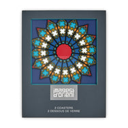 Images D'Orient Coaster Sursock Vitrail PVC 9x9cm 3.5x.3.5inches Packaging Front Set of 2 COA-994131