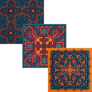 Images D'Orient Coaster Vagabonde Soie Combo of 6 PVC 9x9cm 3.5x.3.5inches COA-993306