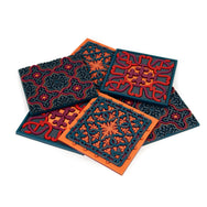 Images D'Orient Coaster Vagabonde Soie Combo of 6 PVC 9x9cm 3.5x.3.5inches Perspective COA-993306