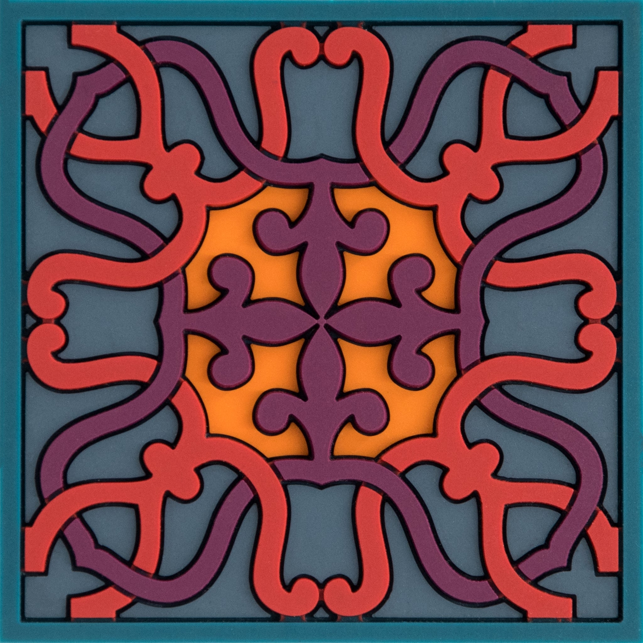 Images D'Orient Coaster Vagabonde Tulle Soie PVC 9x9cm 3.5x.3.5inches COA-990391