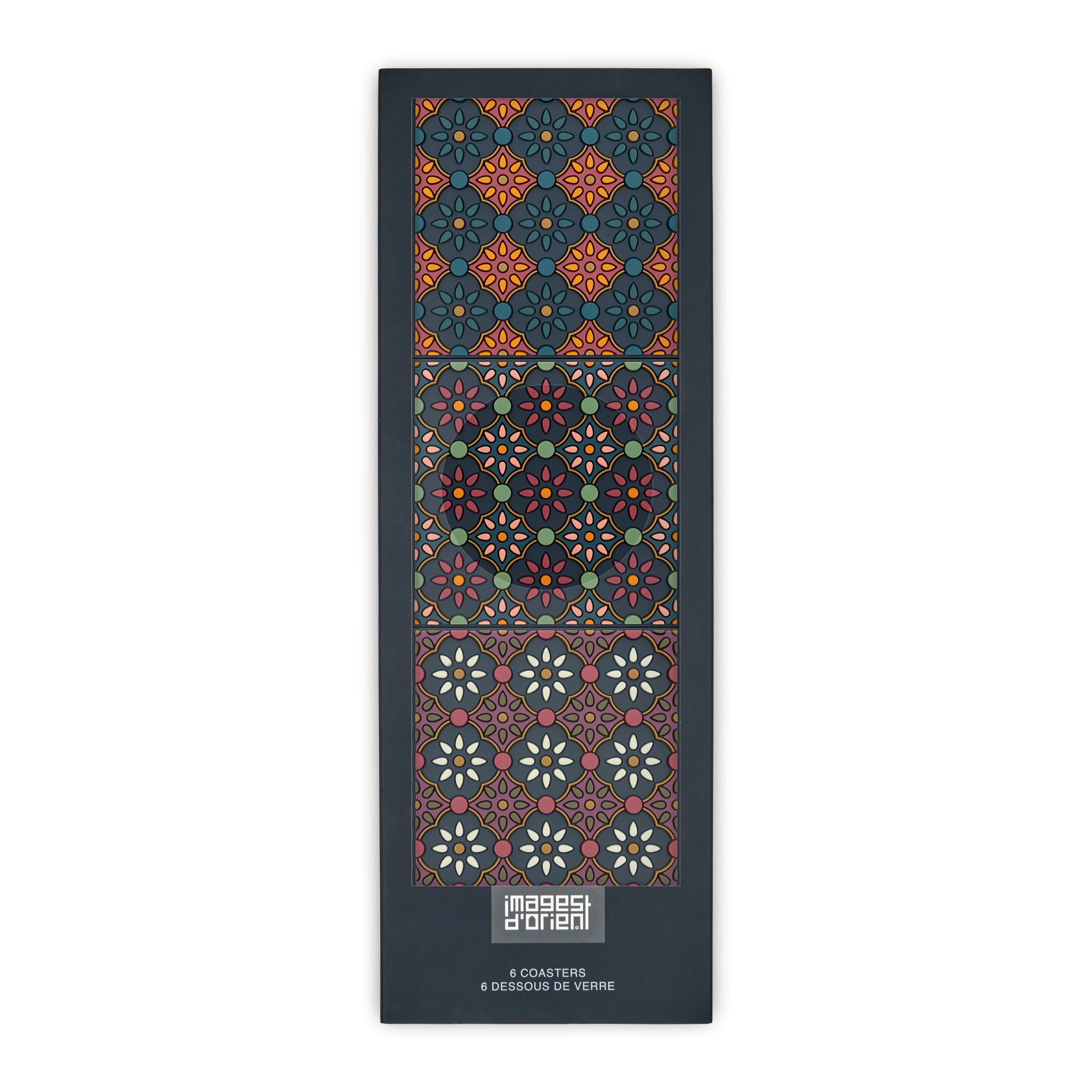 Images D'Orient Coaster Zahra Combo of 6 PVC 9x9cm 3.5x.3.5inches Packaging Front Set of 6 COA-993336