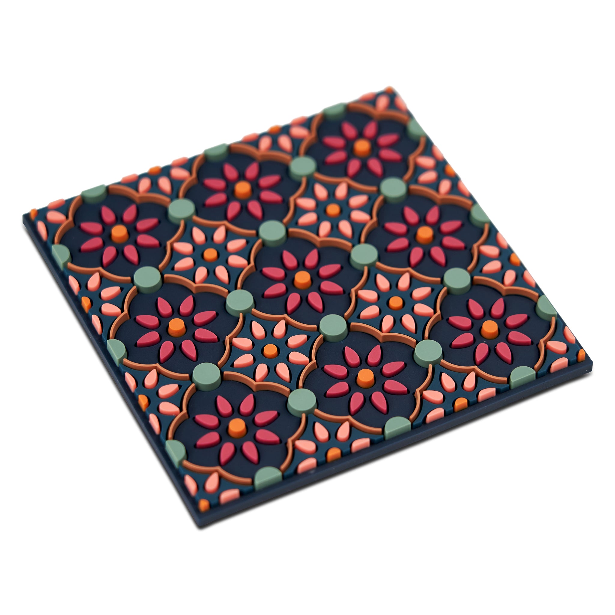 Images D'Orient Coaster Zahra Pink PVC 9x9cm 3.5x.3.5inches Perspective COA-990451