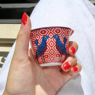 Images D'Orient Coffee Cup Porcelain Birds Of Paradise 60 ml Set of 6 In Situation POR-600066