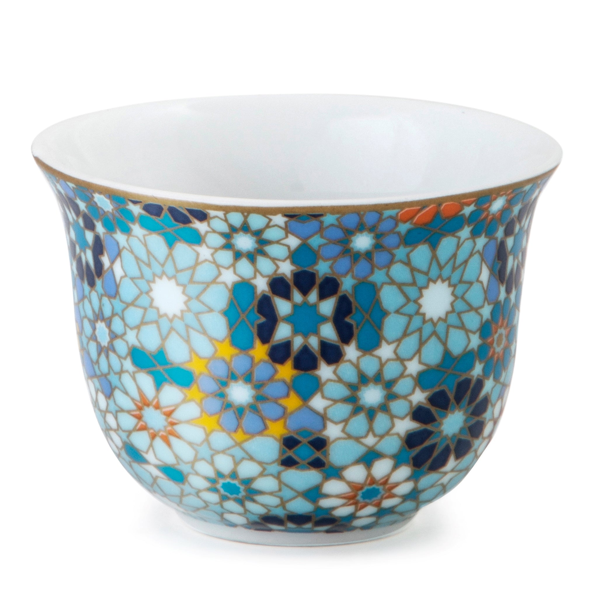 Images D'Orient Coffee Cup Porcelain Moucharabieh Blue 60 ml Set of 6 POR-600016