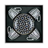 Images D'Orient Coffee Cup Saucer Kaokab 90 ml Set of 4 Porcelain In Box POR-920024