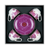 Images D'Orient Coffee Cup Saucer Moucharabieh Parme 90 ml Set of 4 Porcelain In Box POR-920014