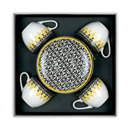 Images D'Orient Coffee Cup Saucer Safra 90 ml Set of 4 Porcelain In Box POR-920064