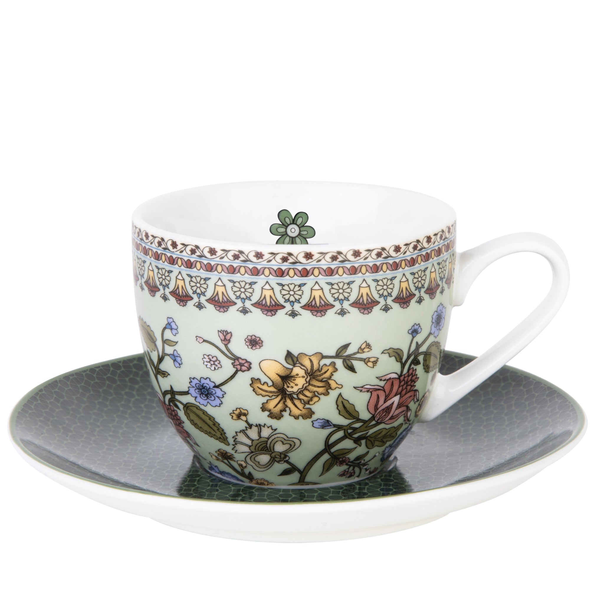 Images D'Orient Coffee Cups Saucer JANGALA 90 ml Set of 4 Porcelain POR-920084