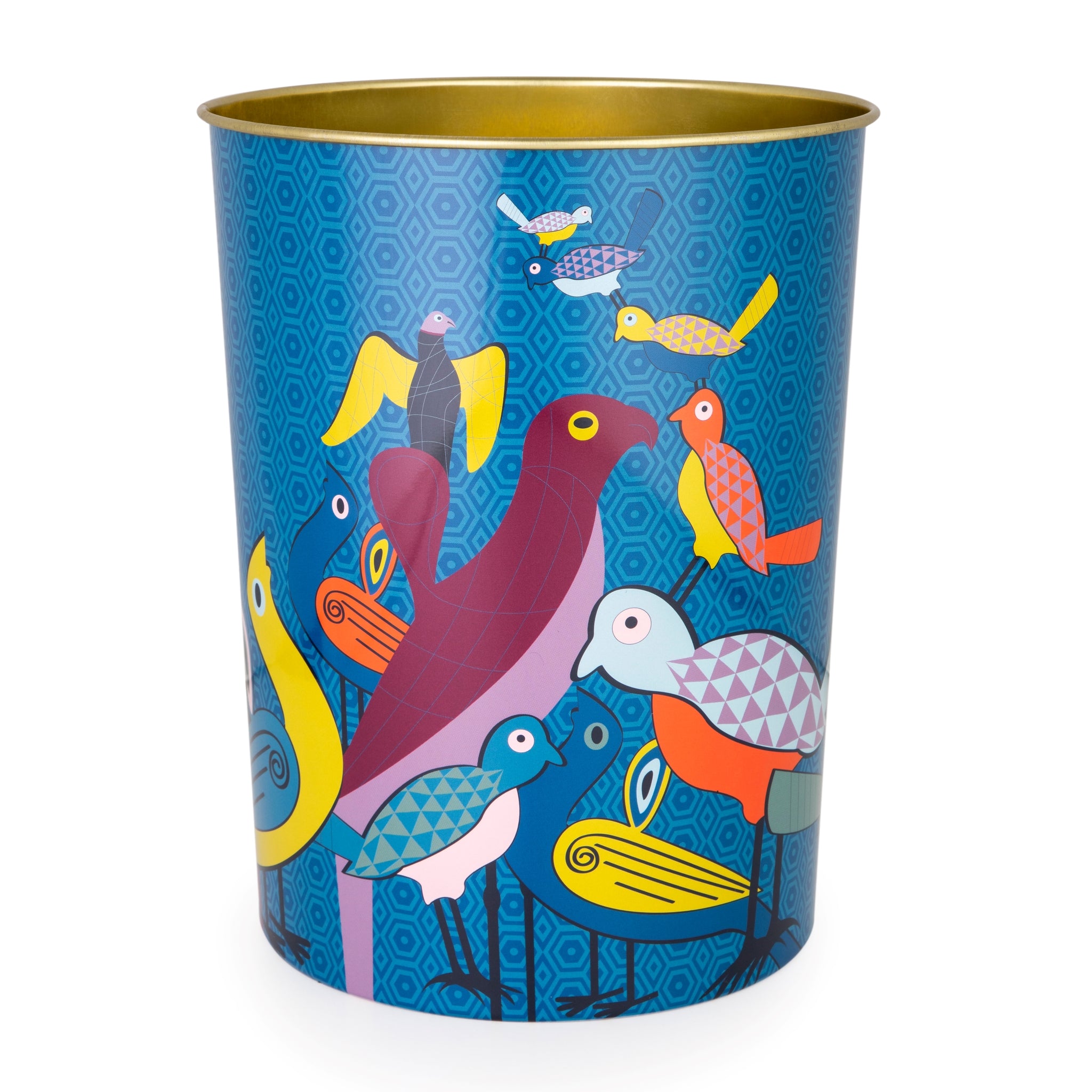 Images D'Orient Paper Bin Basket Birds Of Paradise tinplate 26x21cm 10.2x8.2inches TIN-261001