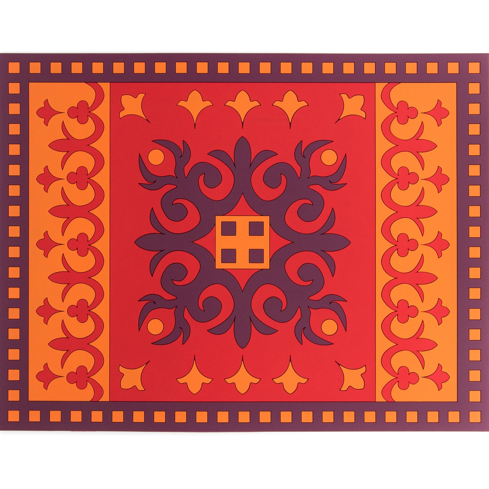 Images D'Orient Placemat Sejjadeh Zen Feu Set of 2 PVC 42x33cm 16.5x13inches PLA-442052