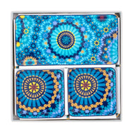 Images D'Orient Platter Moucharabieh Blue Combo of 4 In Box POR-440044