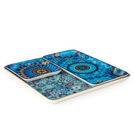 Images D'Orient Platter Moucharabieh Blue Combo of 4 Perspective POR-440044