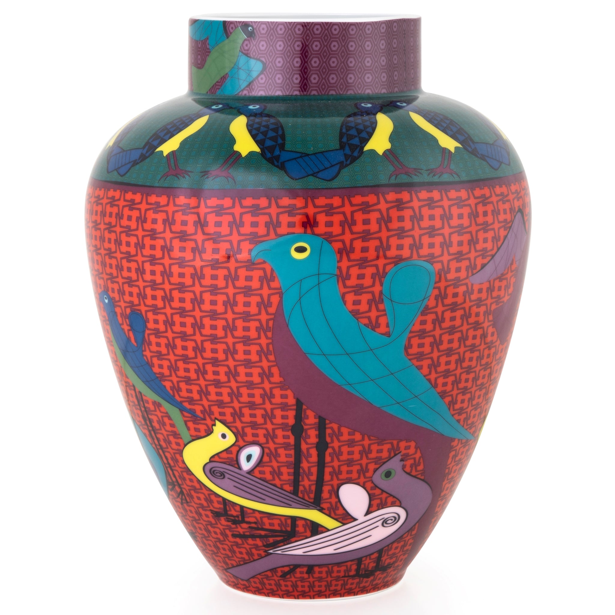 Images D'Orient Porcelain Vase Birds Of Paradise 3L Porcelain VAS-270001