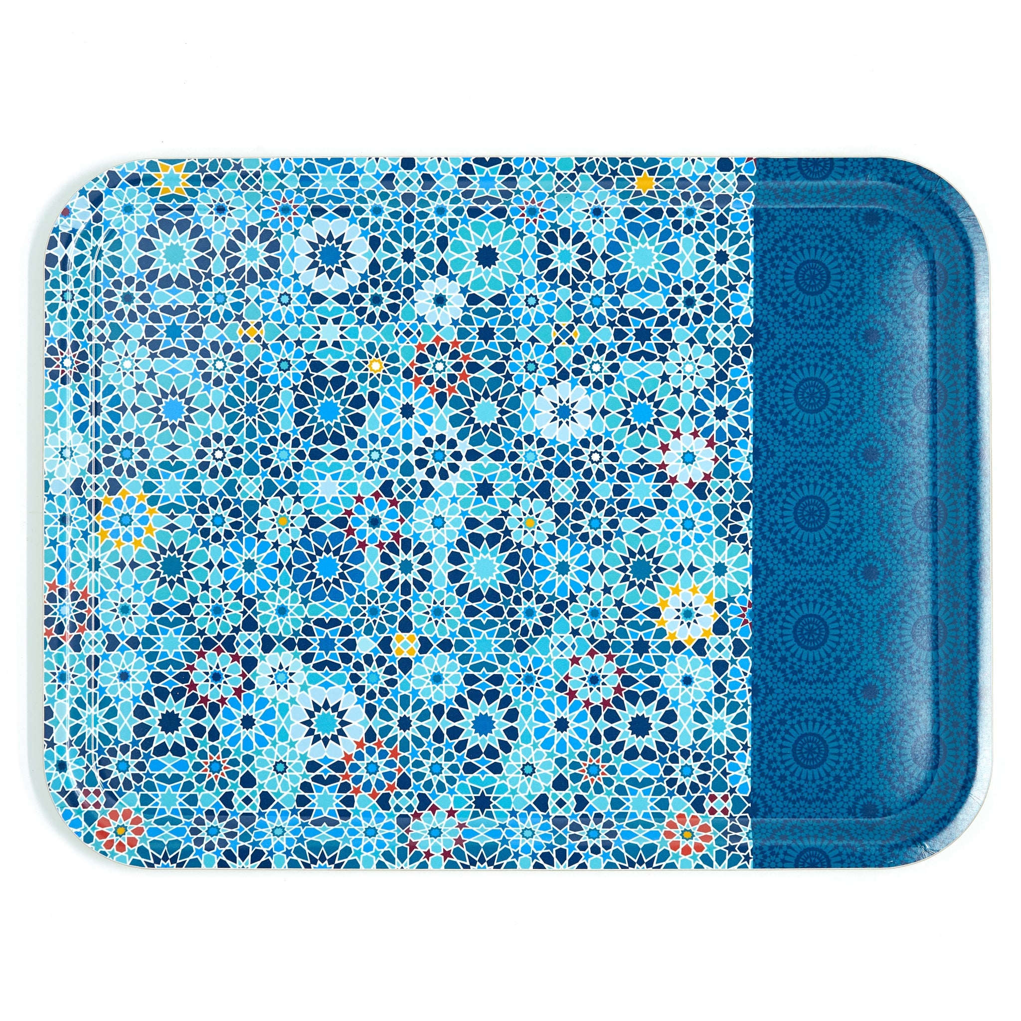 Images D'Orient Rectangular Tray Moucharabieh Blue 46 x 34 cm TRA-463406