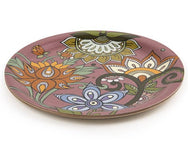 Images D'Orient Round Mini Tray Jangala Parme 11cm 4.3inches Veneer Side COA-111061