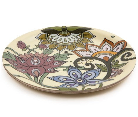 Images D'Orient Round Mini Tray Jangala Yellow 11cm 4.3inches Veneer Side COA-111051