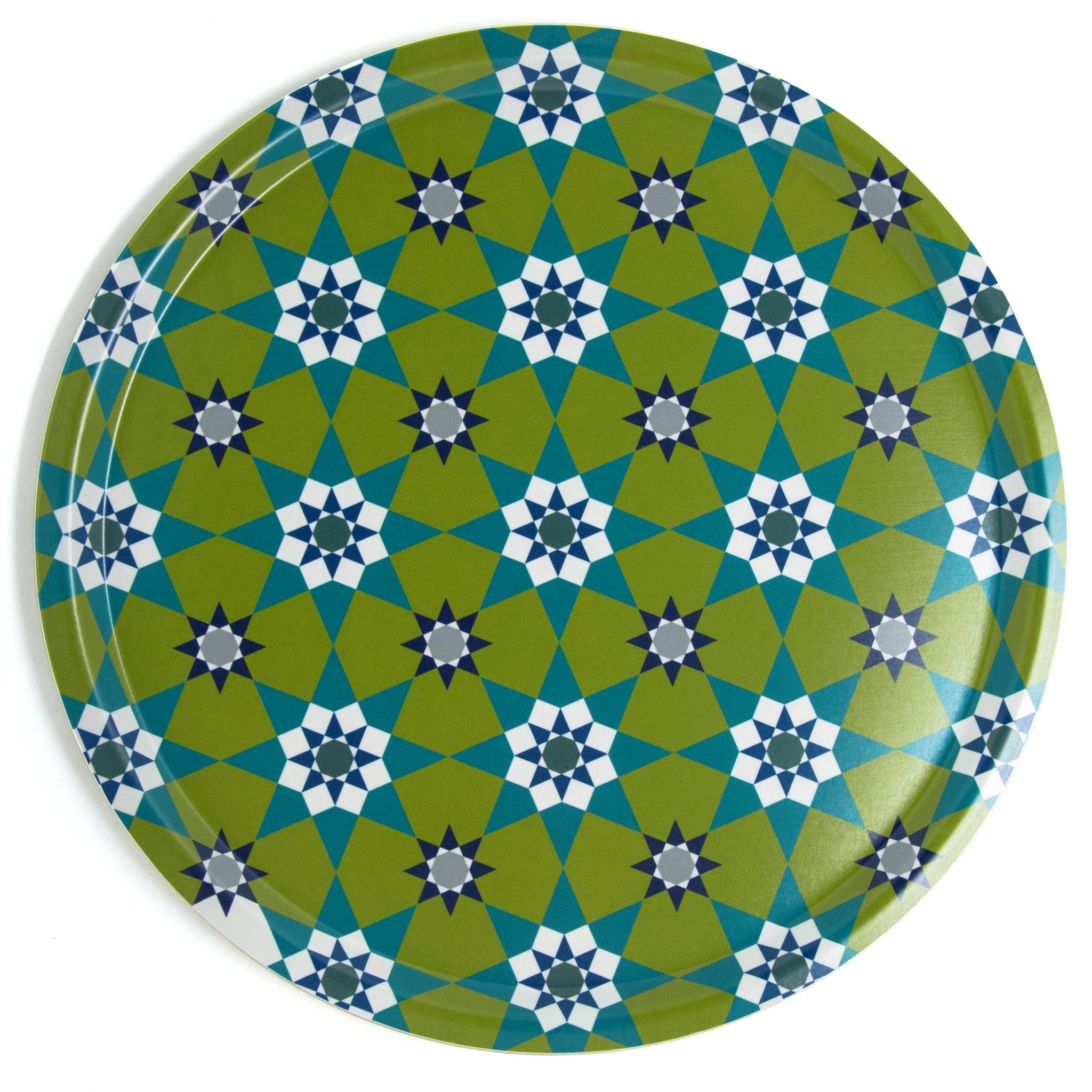 Images D'Orient Round Tray Kaokab Green 38 cm TRA-380071