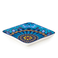 Images D'Orient Square Platter Small Moucharabieh Blue 11.5 cm Perspective POR-115004