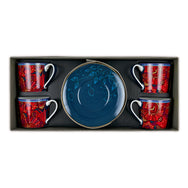 Images D'Orient Teacup Saucer Kashmir Set of 4 Porcelain In Box POR-373224