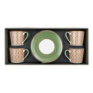 Images D'Orient Teacup Saucer Opera Set of 4 Porcelain In Box POR-353224