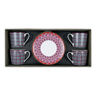 Images D'Orient Teacup Saucer Vagabonde Set of 4 Porcelain In Box POR-363224