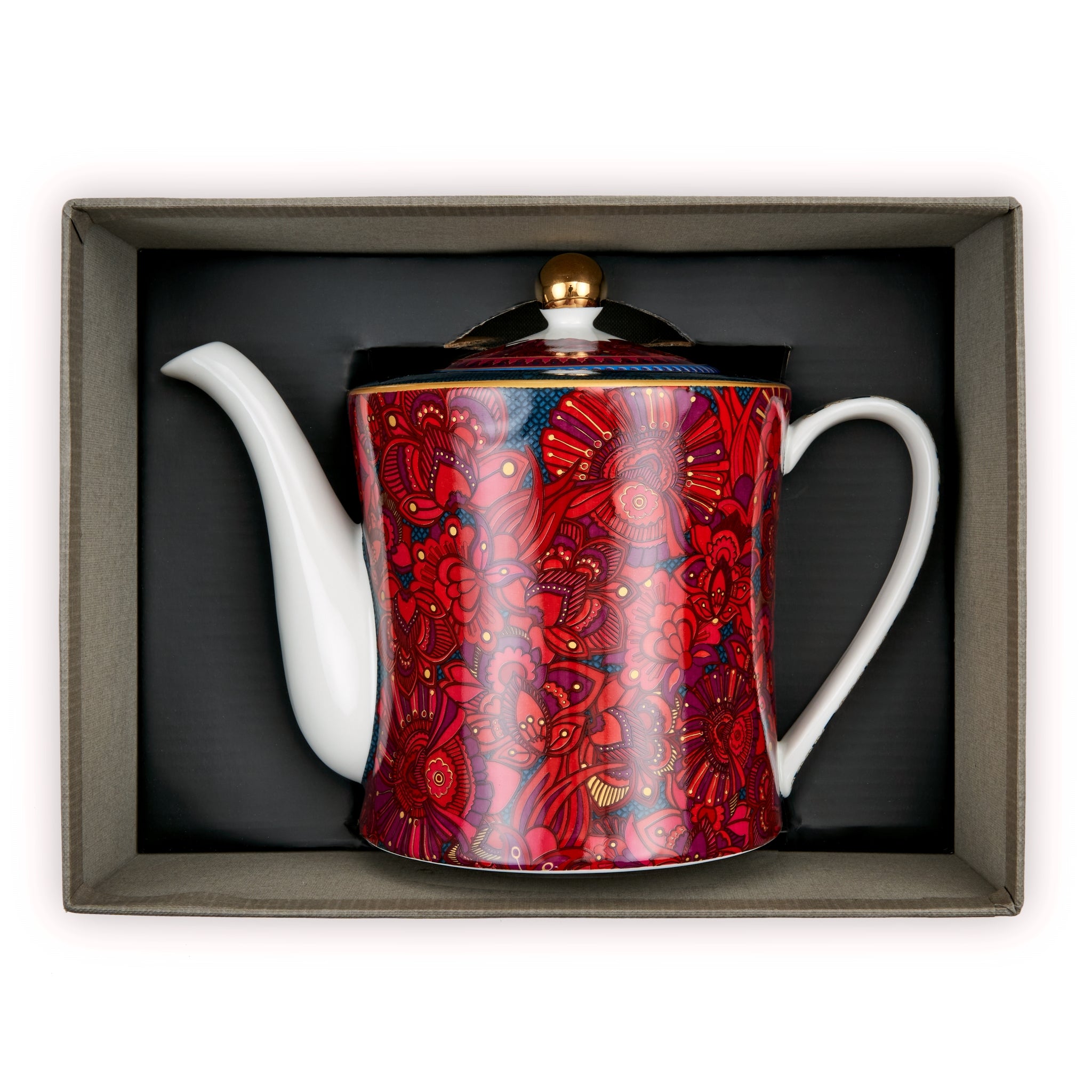 Images D'Orient Teapot Kashmir Porcelain In Box POR-373121