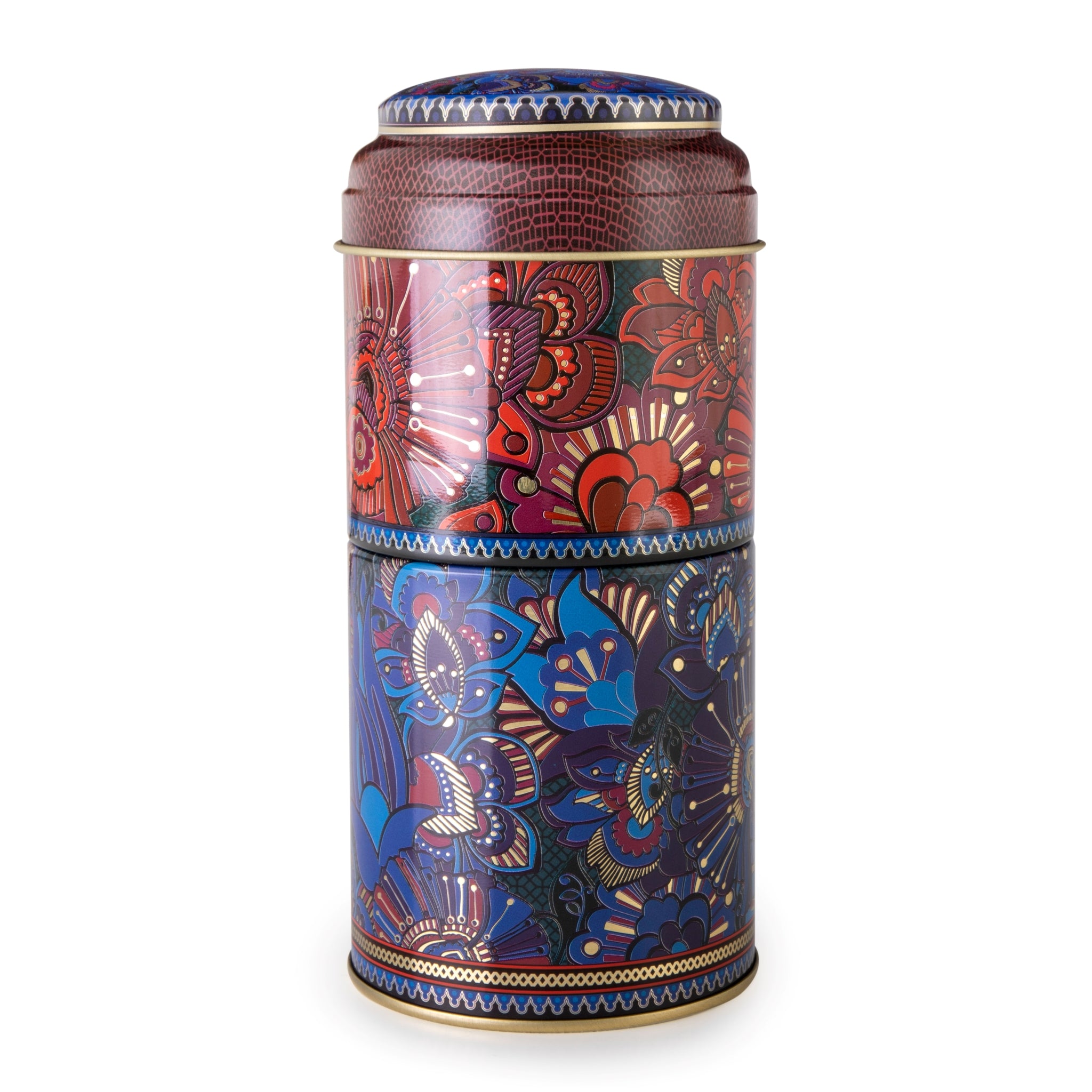 Images D'Orient Tin Box with 2 Coffee Cups Porcelain Kashmir 90 ml Tin POR-902132