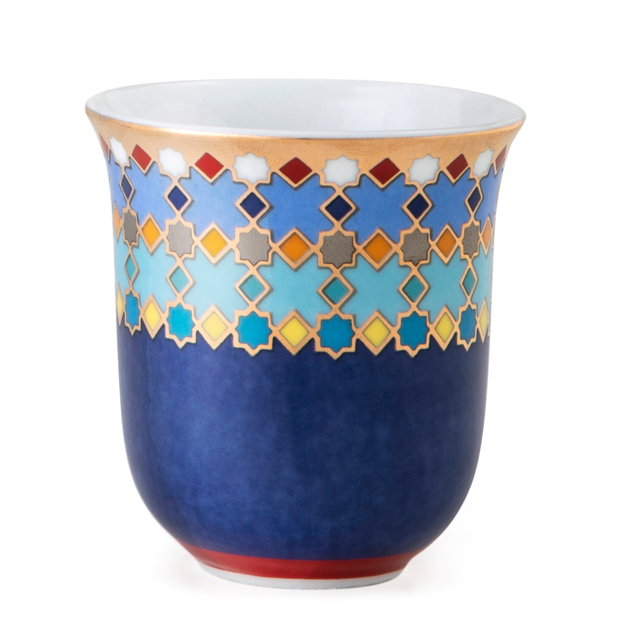 Images D'Orient Tin Box with 2 Coffee Cups Porcelain Sursock Vitrail 90 ml Cups POR-902042