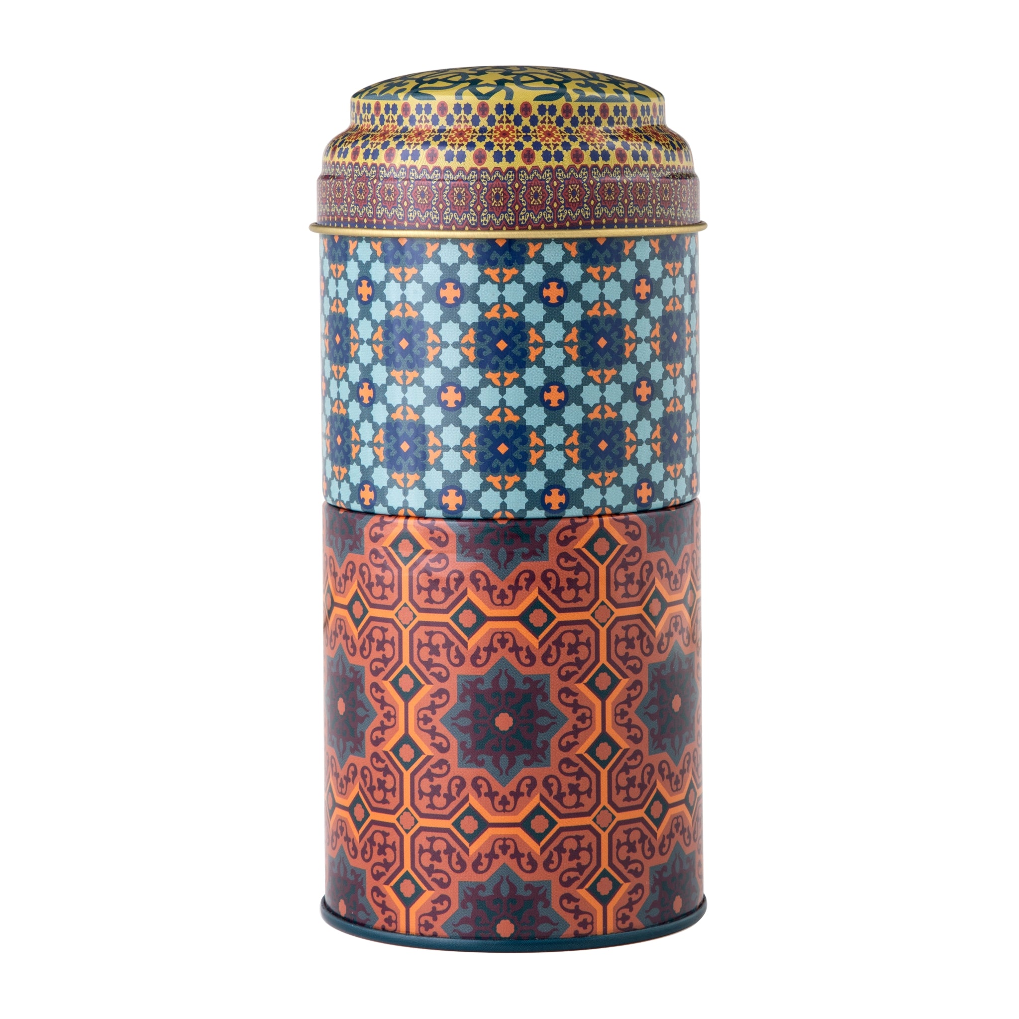 Images D'Orient Tin Box with 2 Coffee Cups Porcelain Vagabonde 90 ml Tin POR-902082