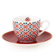 Images D'Orient Tin Box with 2 Coffee Cups Saucer Vagabonde 90 ml Cups POR-922052