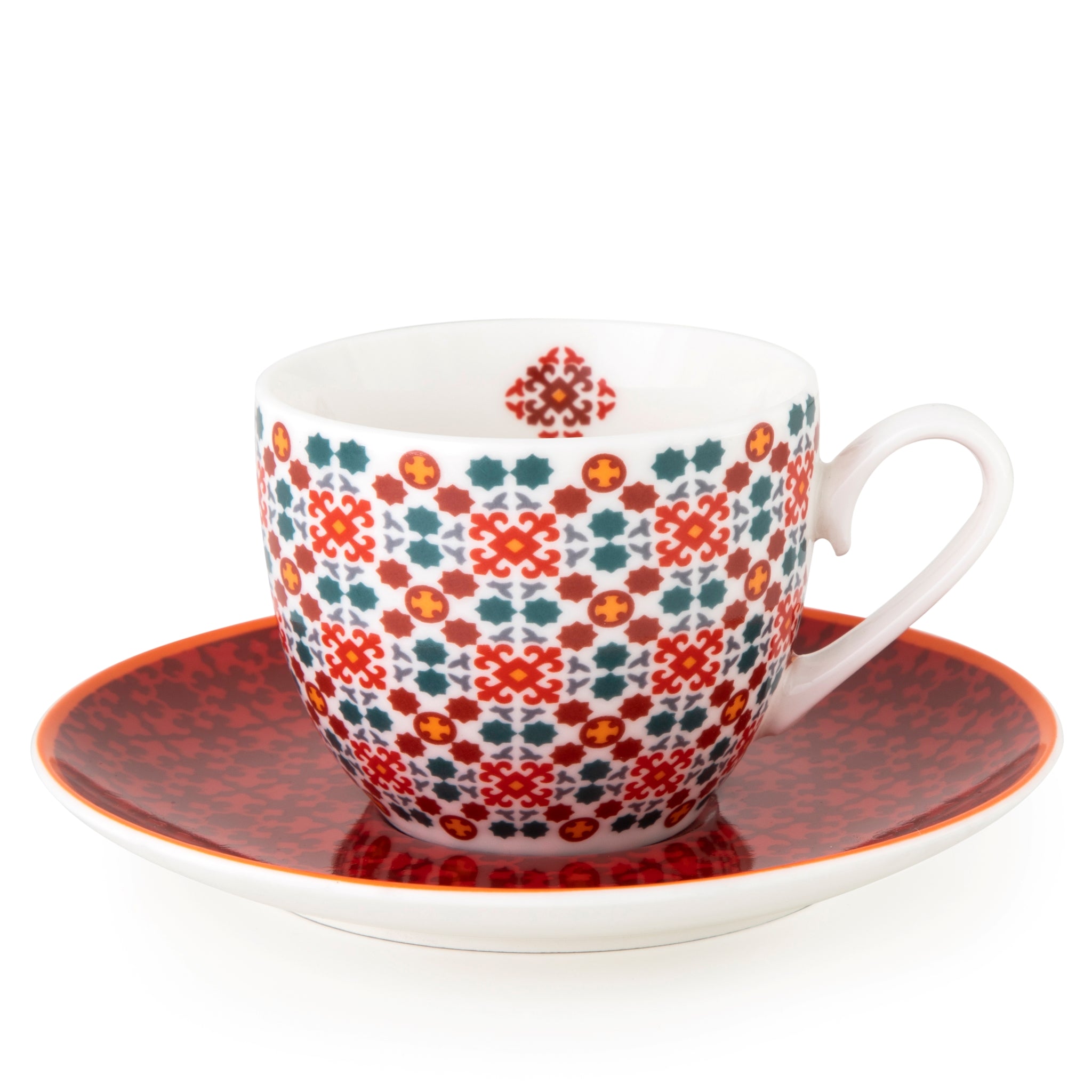 Images D'Orient Tin Box with 2 Coffee Cups Saucer Vagabonde 90 ml Cups POR-922052