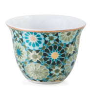 Images D'Orient Tin Box with 4 Coffee Cups Porcelain Andalusia 60 ml Cups POR-602054