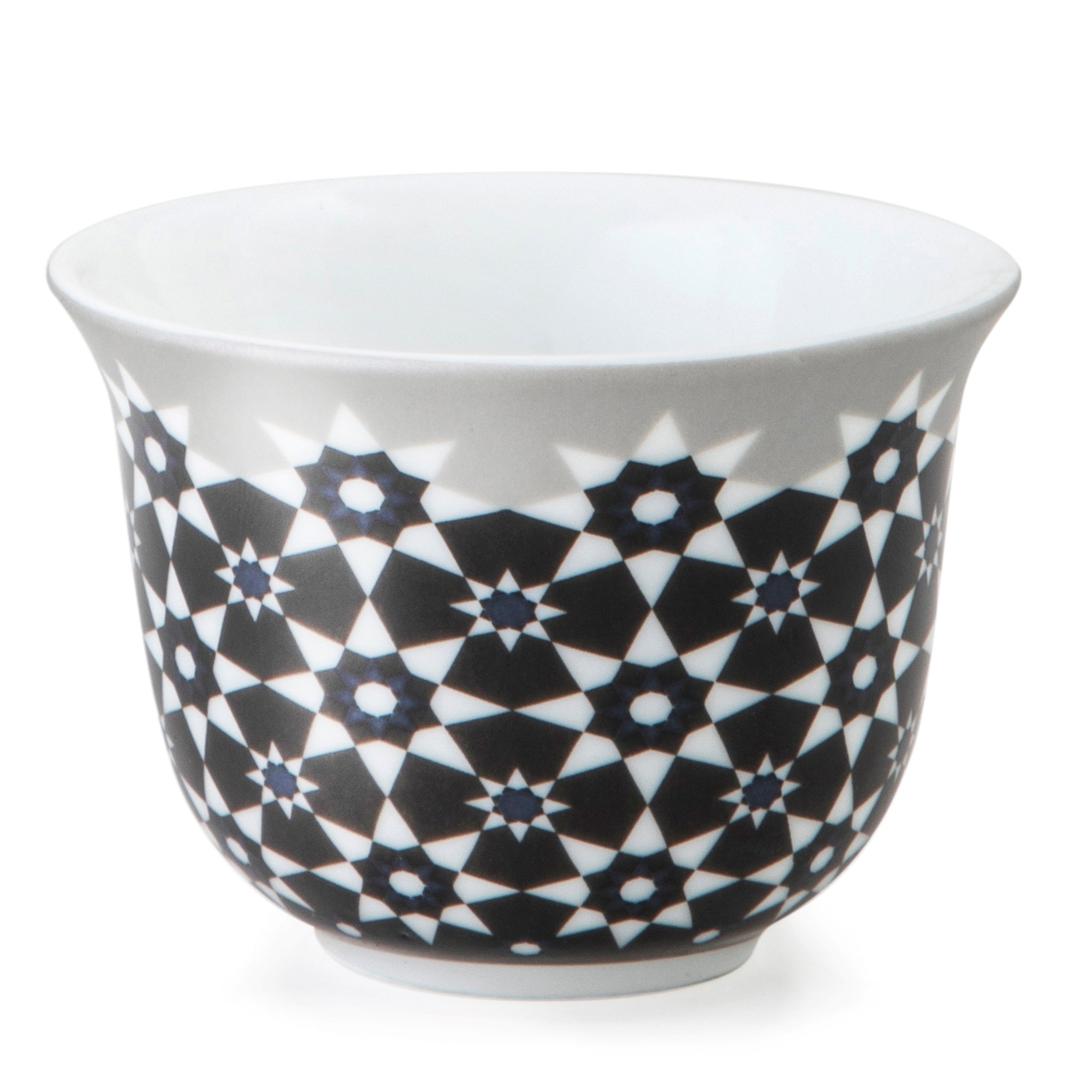 Images D'Orient Tin Box with 4 Coffee Cups Porcelain Kaokab 60 ml Cups POR-602074