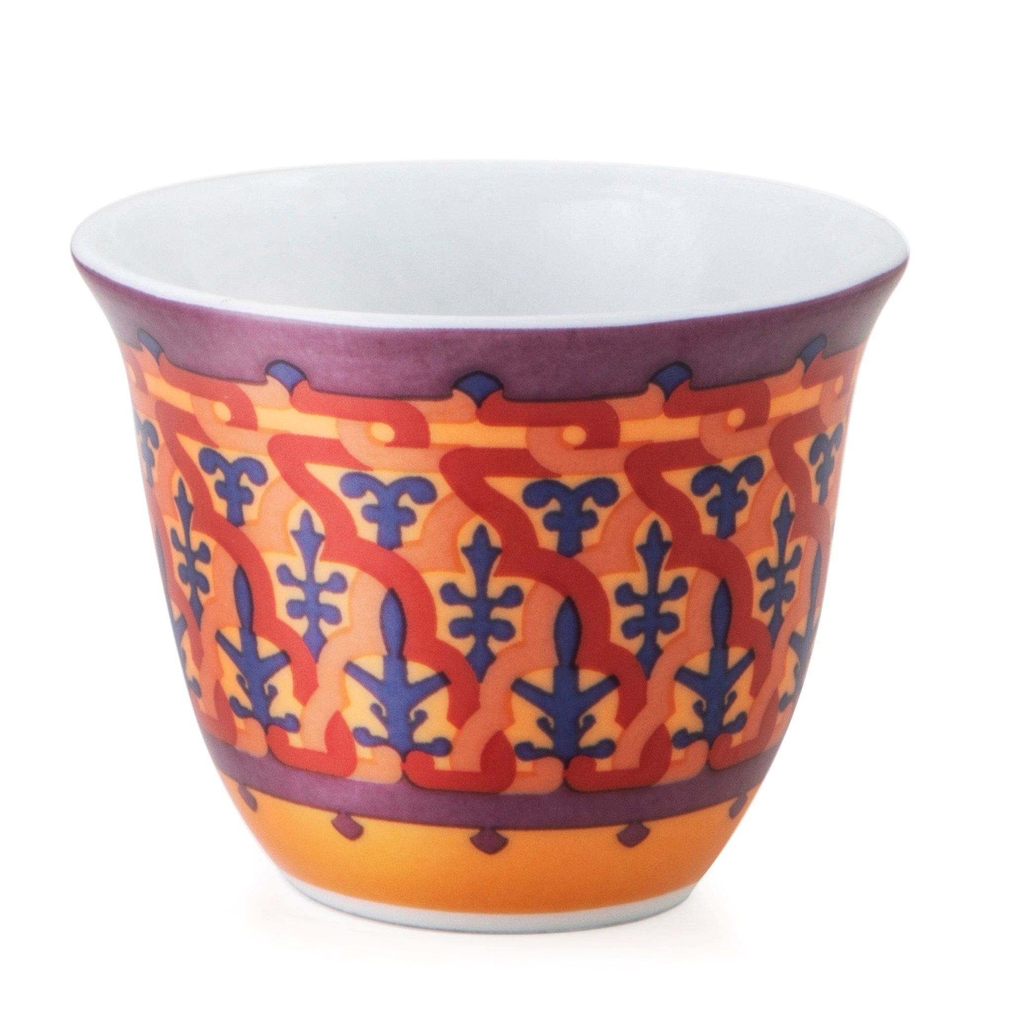 Images D'Orient Tin Box with 4 Coffee Cups Porcelain Vagabonde 60 ml Cups POR-602084