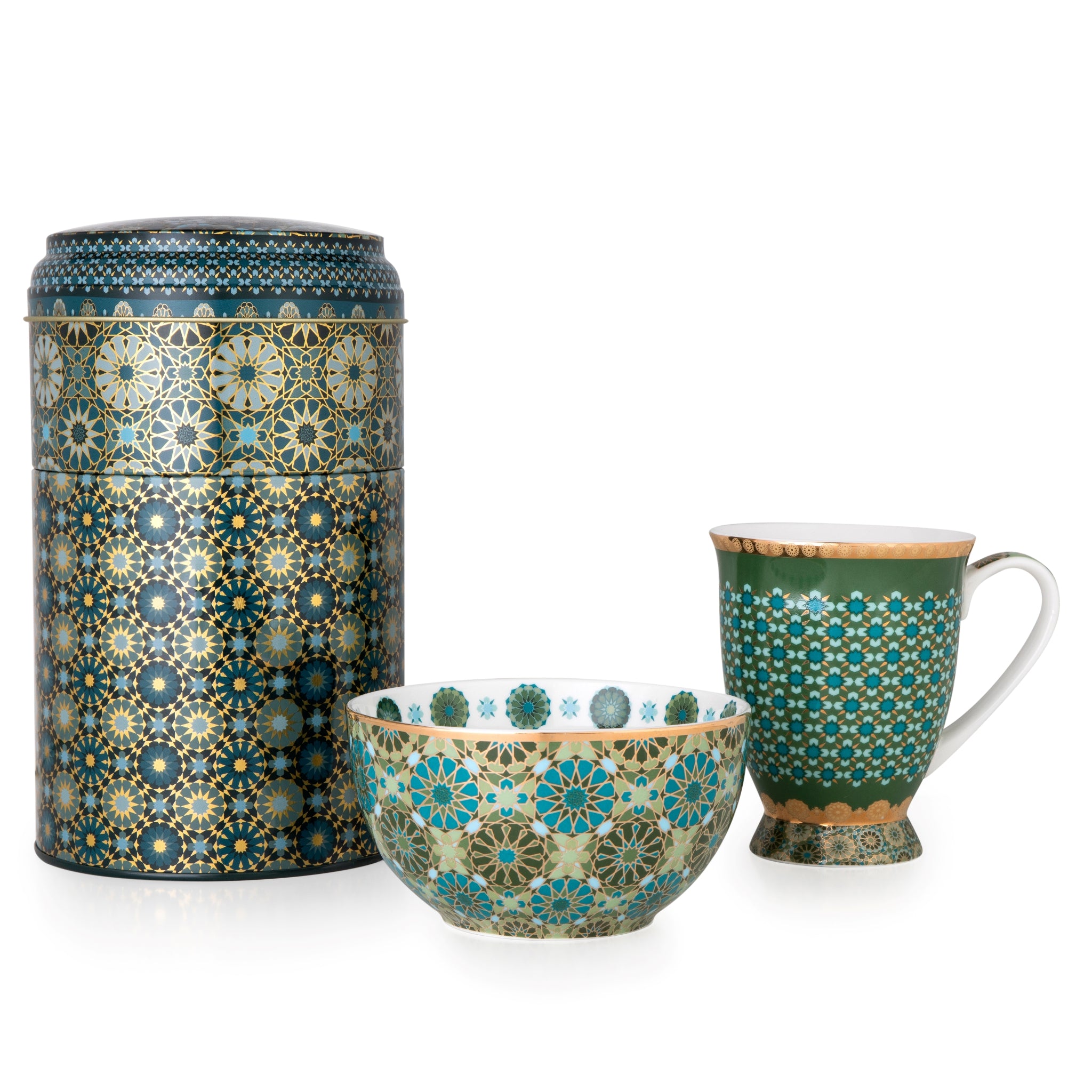 Images D'Orient Tin Box with Royal MUG Bowl Andalusia POR-232022