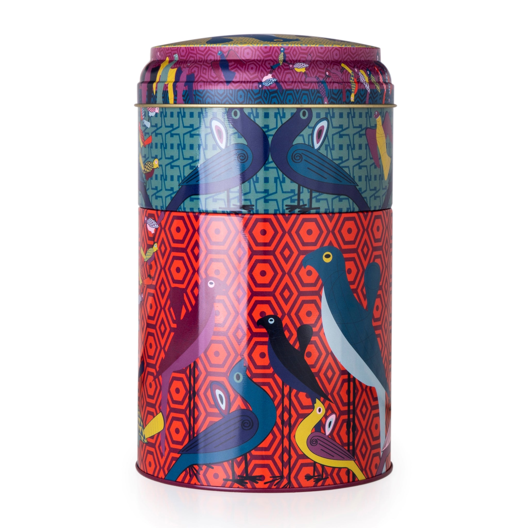 Images D'Orient Tin Box with Straight MUG Bowl Birds Of Paradise Tin POR-232052